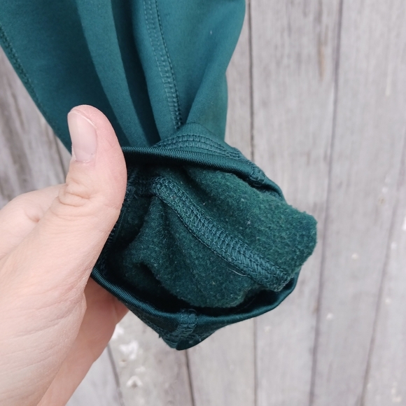 Spyder Women's Sz Large Leggings Green Fleece Lined Full Length Stretch Mid Rise - Picture 2 of 7